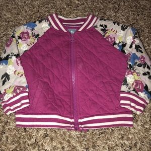 Baby gap floral print varsity jacket